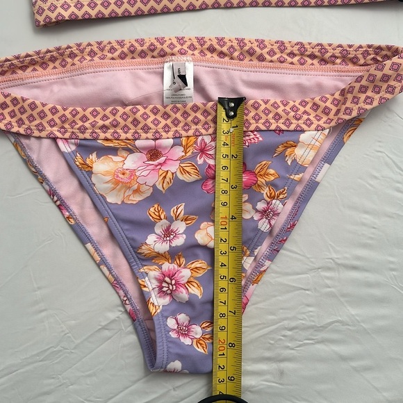 Nanette Lepore Brielle lavender multicolor floral bandeau bikini set - Picture 10 of 15